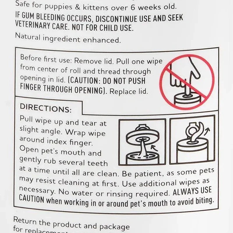 (5 Pack) Plaque Tooth Wipes for Cats & Dogs, 40 Count for Cleaning Your Pets Teeth.