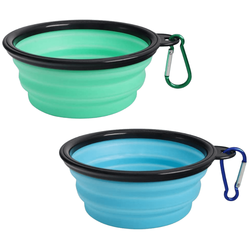 2-Pack Collapsible Portable Travel Silicone Pet Bowls, 12oz