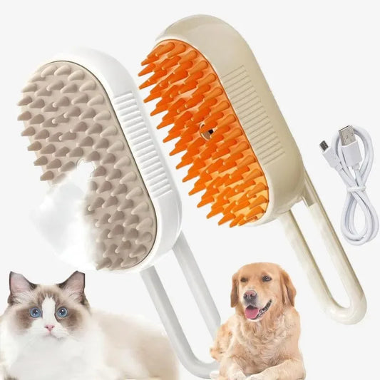 3 in 1 Pet Steam Brush Pet Steamy Mist Steam Pet Brush for Pet Hair 3-IN-1 Steamy Cat Brush Grooming Comb for Dogs Steam Brush for Cats Remove Flying Fur Steam Advanced Pet Steam Hair Removal Comb