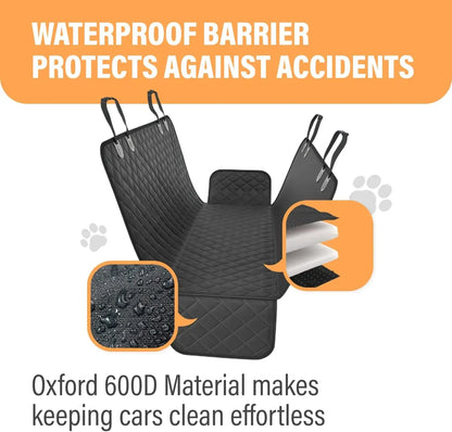 Waterproof Quilted Dog Car Hammock – Heavy-Duty Back Seat Protection