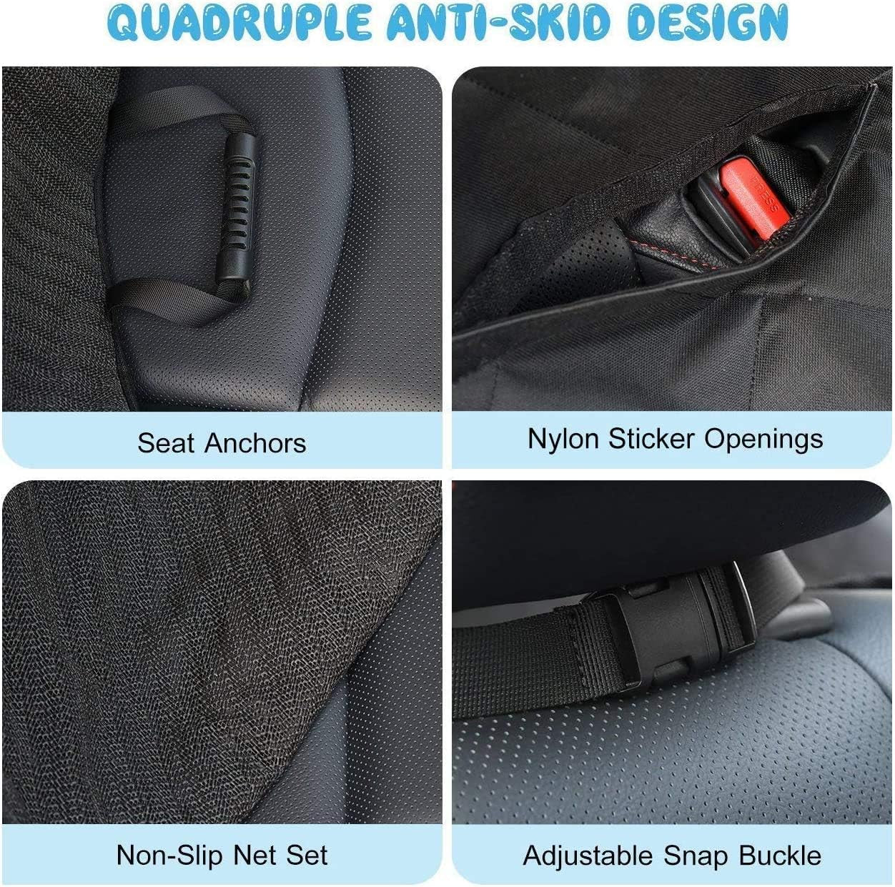 Dog Car Seat Cover for Back Seat,Waterproof Scractchproof Dog Seat Covers with Mesh Visual Window Washable Durable Dog Hammock Seat Covers for Car, Trucks, Suvs, Jeep…