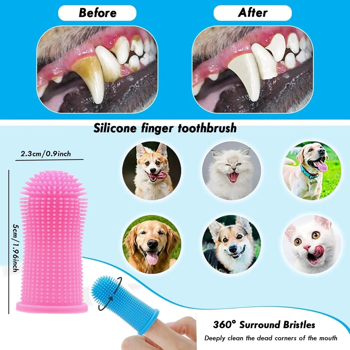 Pet Grooming Brush Kit, 8 Pcs for Shedding & Matted Fur, with Flea Comb and Dog Bath Brush, Cat Dog Brush Grooming Kits, Pink
