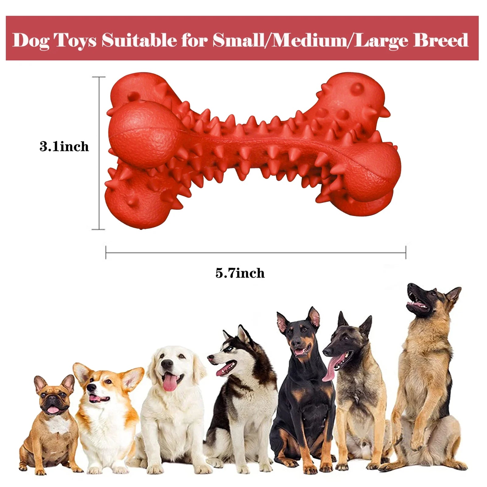 Dog Chew Toys for Aggressive Chewers Large Breed,Rubber Dog Bones