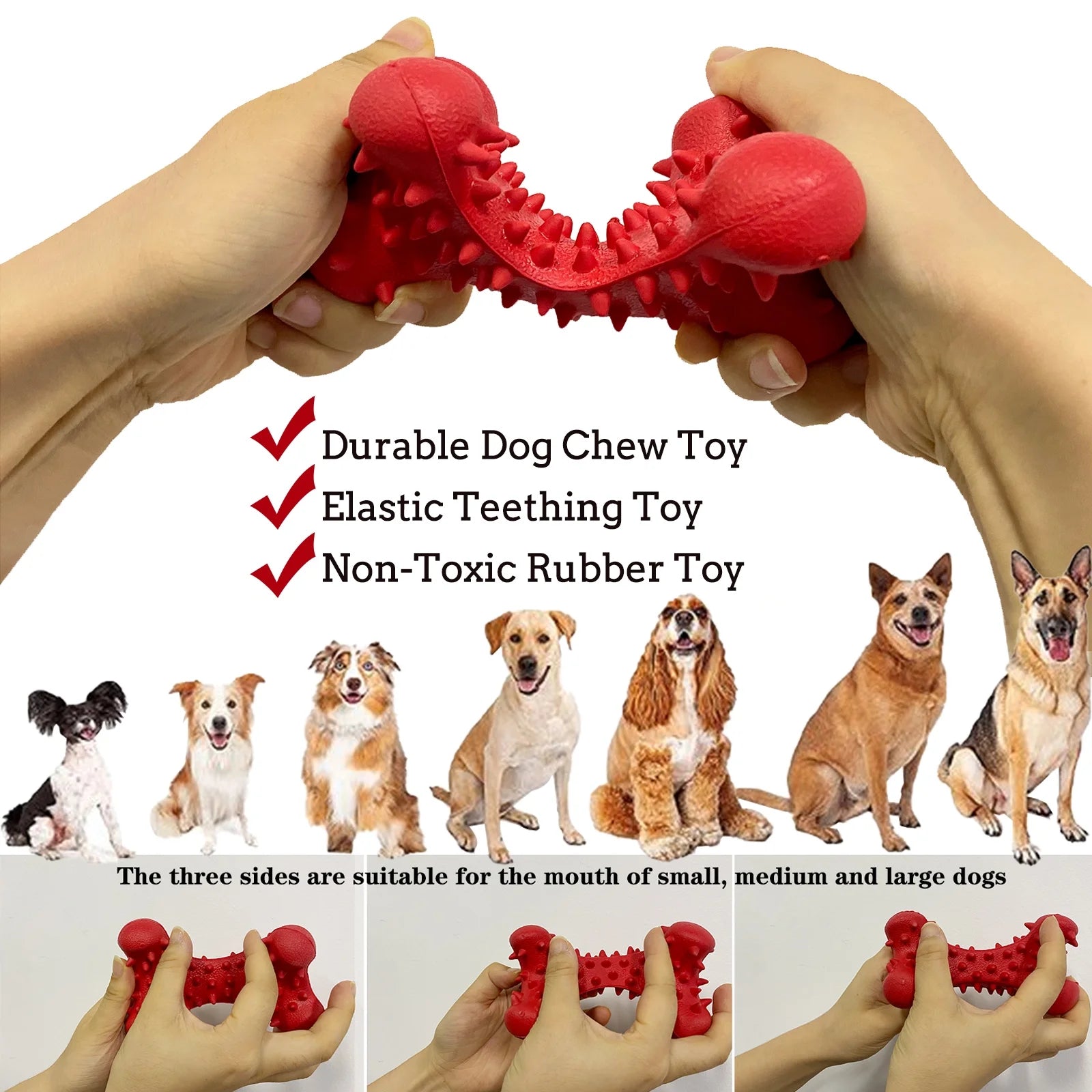 Dog Chew Toys for Aggressive Chewers Large Breed,Rubber Dog Bones