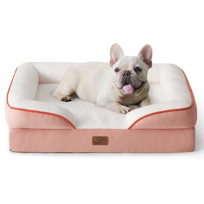 Bedsure Orthopedic Dog Bed - Supportive Foam Pet Couch Bed with Removable Washable Cover, Waterproof Lining and Nonskid Bottom, Stylish Bright Colors