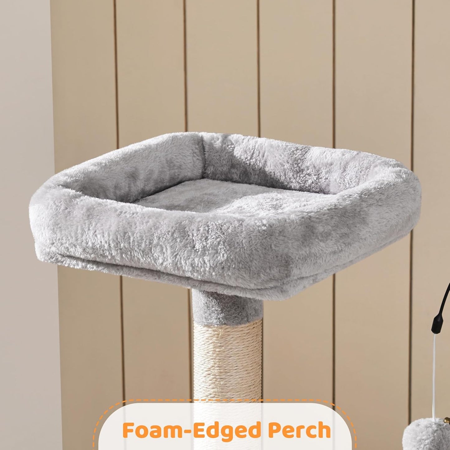 Rotatable Cat Tree 53.5In Multi-Level Cat Tower for Indoor Kittens/Large Cats, Pet House with Scratching Posts,Climbing Furniture Play Center, Light Gray
