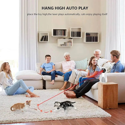 Cat Laser Toy, Pet Laser for Cats USB Charging or AA Battery Operated, Interactive Cat Chase Toy with 5 Rotating Modes - Auto Shut off and Silent - Kitten/Cat Owner'S Gift Idea