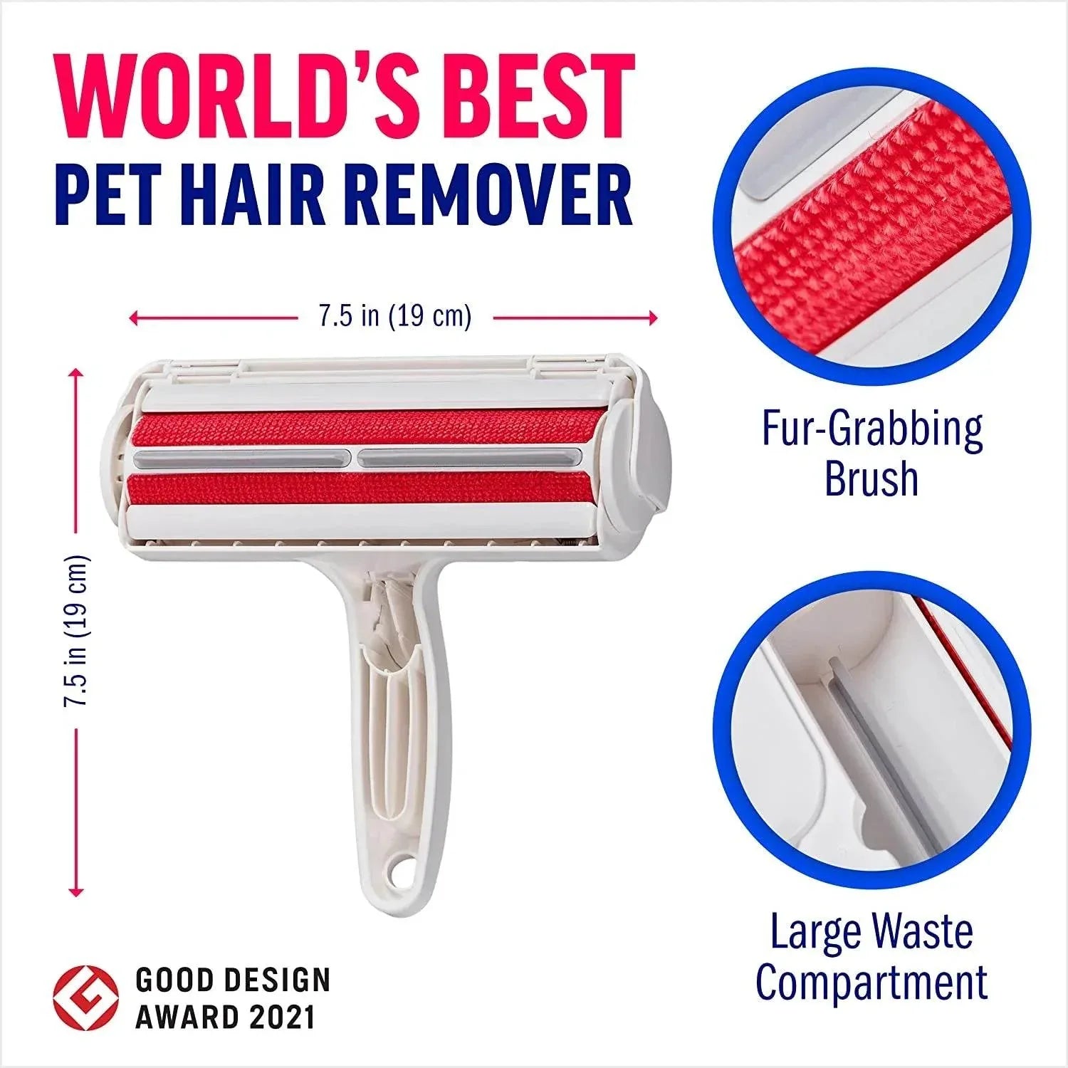 Pet Hair Removers, Reusable Cat and Dog Hair Remover for Furniture, Couch, Carpet, Car Seats and Bedding, Eco-Friendly, Portable, Multi-Surface Lint Roller for Pet Hair