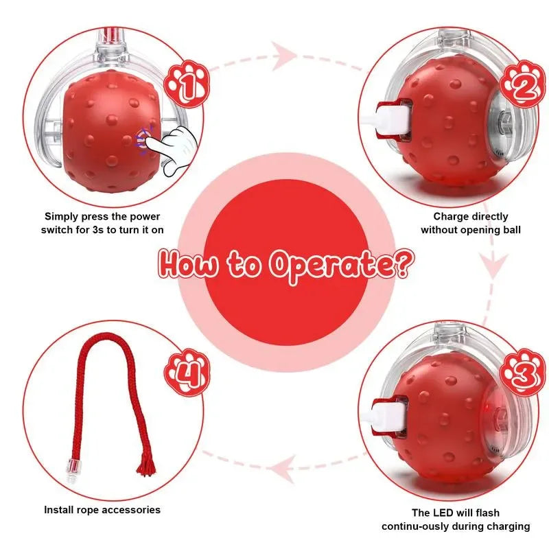 SPOVEN Cat&Dog Toy - Interactive USB Rechargeable Ball Toy on Rug , Anti-Depression Fun Gift for Cats & Dogs