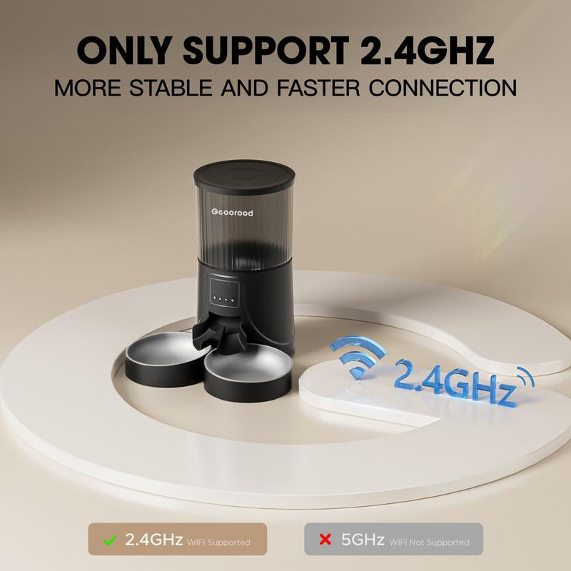【Dealsforyoudays】Automatic Cat Feeder for 2 Cats with Camera | App-Controlled with Real-Time Video Chat | Dual Stainless Steel Bowls | 2.4Ghz Wifi Only | Ideal for Cats & Dogs | 1 Gallon / 135Oz / 4L Capacity!#2