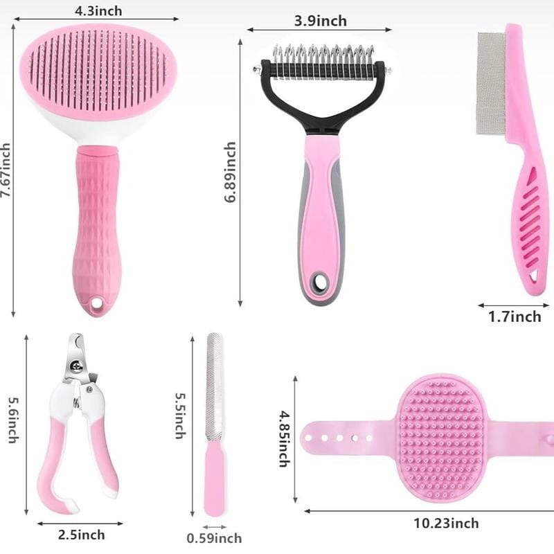 Pet Grooming Brush Double Sided Undercoat Rake for Dogs Cats with 9 Tooth & 17 Tooth Sides for Shedding Dematting & Tangle Removal Blue Plastic Handle - Deshedding Tool