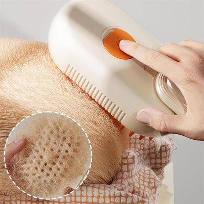 3 in 1 Pet Steam Brush Pet Steamy Mist Steam Pet Brush for Pet Hair 3-IN-1 Steamy Cat Brush Grooming Comb for Dogs Steam Brush for Cats Remove Flying Fur Steam Advanced Pet Steam Hair Removal Comb