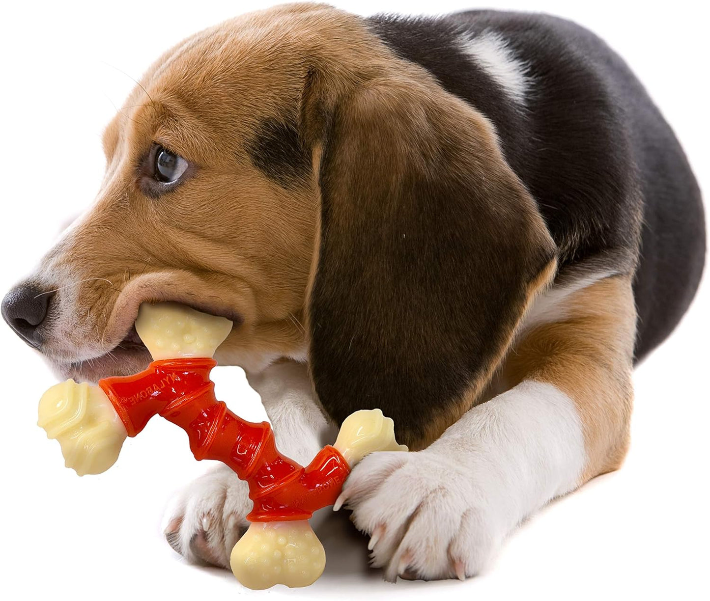 Double Bone Power Chew Toy for Dogs, Dog Toys for Aggressive Chewers, Bacon Flavor, Medium - up to 35 Lbs, 1 Count