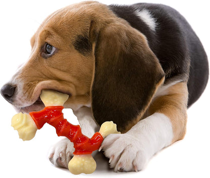 Double Bone Power Chew Toy for Dogs, Dog Toys for Aggressive Chewers, Bacon Flavor, Medium - up to 35 Lbs, 1 Count