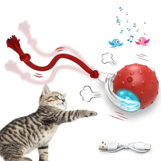 SPOVEN Cat&Dog Toy - Interactive USB Rechargeable Ball Toy on Rug , Anti-Depression Fun Gift for Cats & Dogs