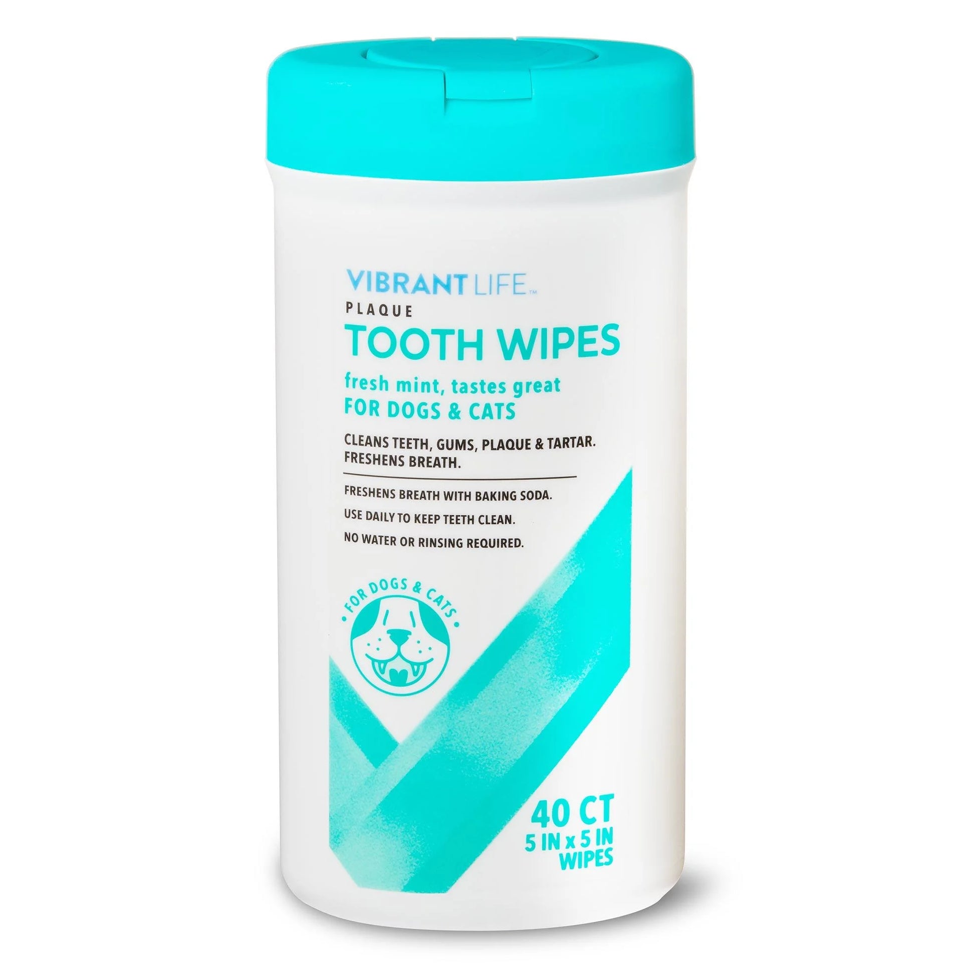 (5 Pack)  Plaque Tooth Wipes for Cats & Dogs, 40 Count for Cleaning Your Pets Teeth.