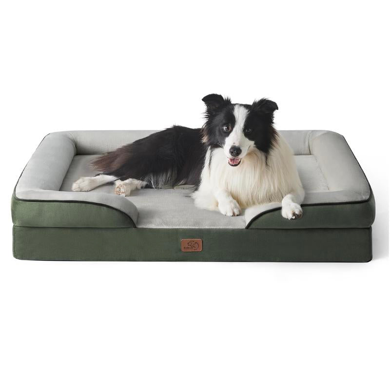 Bedsure Orthopedic Dog Bed - Supportive Foam Pet Couch Bed with Removable Washable Cover, Waterproof Lining and Nonskid Bottom, Stylish Bright Colors