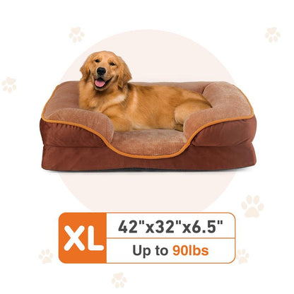 Orthopedic Dog Bed, Memory Foam Pet Bed for Small Dogs & Cats with Washable Removable Cover Non-Slip Base Waterproof Liner Egg Crate Foam for Improved Sleep