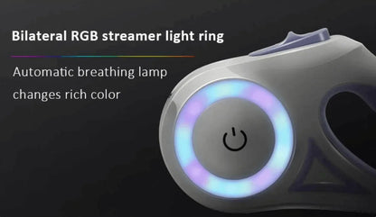 Heavy-Duty Retractable LED Dog Leash with Flashlight (16 ft, Up to 110 lbs)