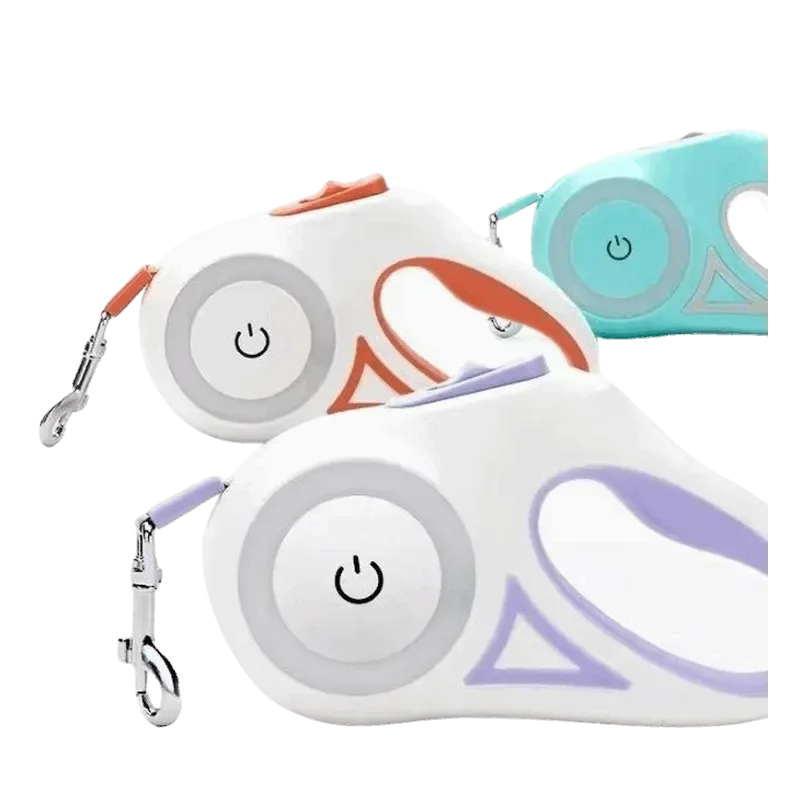 Heavy-Duty Retractable LED Dog Leash with Flashlight (16 ft, Up to 110 lbs)