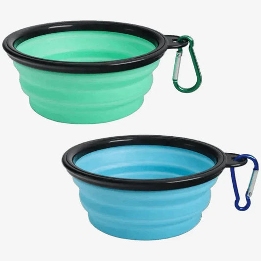 Collapsible Silicone Travel Pet Bowls (2-Pack, 12 oz)