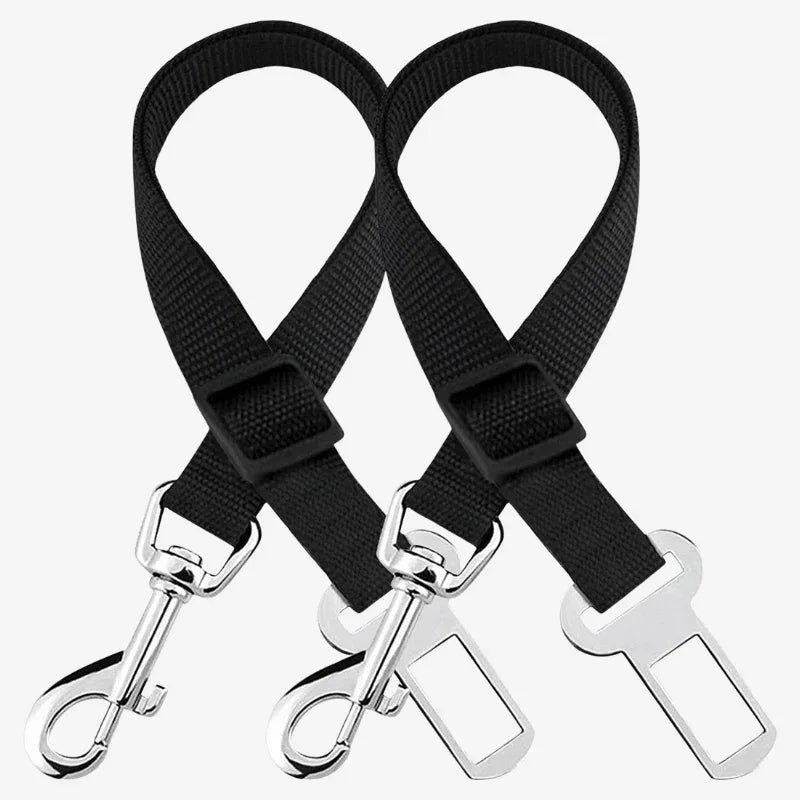 Adjustable Dog Car Seat Belt – Universal Vehicle Safety Tether for Harness Use
