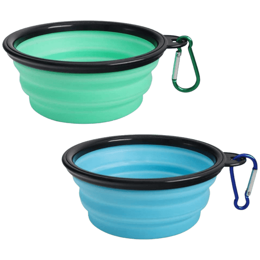 2-Pack Collapsible Portable Travel Silicone Pet Bowls, 12oz