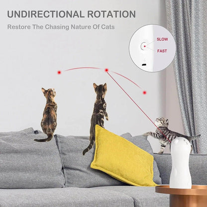 Cat Laser Toy, Pet Laser for Cats USB Charging or AA Battery Operated, Interactive Cat Chase Toy with 5 Rotating Modes - Auto Shut off and Silent - Kitten/Cat Owner'S Gift Idea
