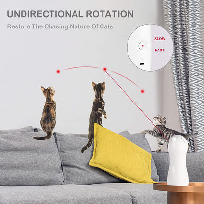 Cat Laser Toy, Pet Laser for Cats USB Charging or AA Battery Operated, Interactive Cat Chase Toy with 5 Rotating Modes - Auto Shut off and Silent - Kitten/Cat Owner'S Gift Idea