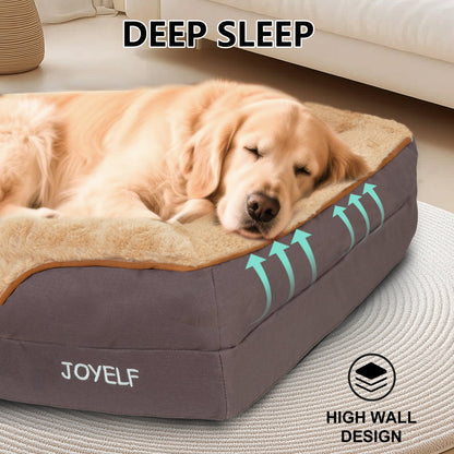 Orthopedic Dog Bed for Medium to Large Dogs, Foam Sofa Couch Bed, Bolster Waterproof Pet Bed with Washable Cover and Nonskid Bottom, Durable Dog Bed Couch or Comfortable Sleep