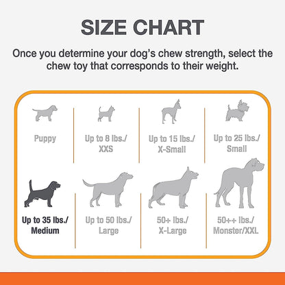 Double Bone Power Chew Toy for Dogs, Dog Toys for Aggressive Chewers, Bacon Flavor, Medium - up to 35 Lbs, 1 Count