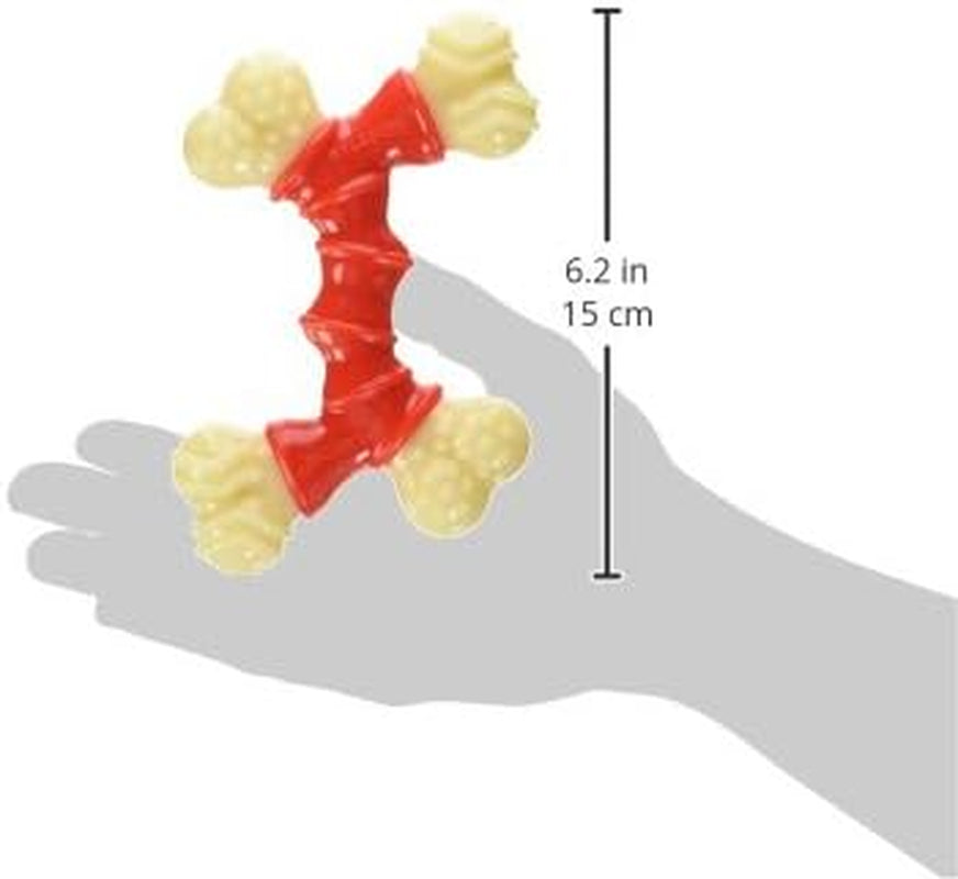 Double Bone Power Chew Toy for Dogs, Dog Toys for Aggressive Chewers, Bacon Flavor, Medium - up to 35 Lbs, 1 Count