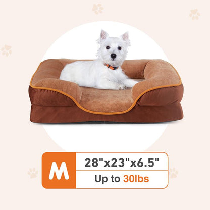 Orthopedic Dog Bed, Memory Foam Pet Bed for Small Dogs & Cats with Washable Removable Cover Non-Slip Base Waterproof Liner Egg Crate Foam for Improved Sleep